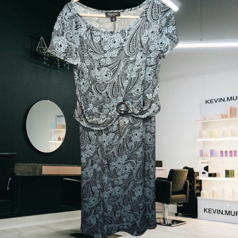 🦄Perceptions Black and White Paisley Dress Ring Knot Twist Size M